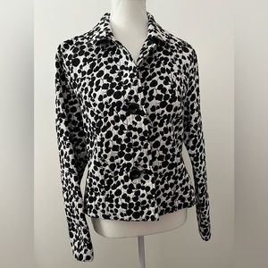 Charter Club Petite Black White Lined Jacket Size P/M